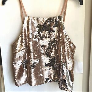 NWT Charolette Russe Gold Top